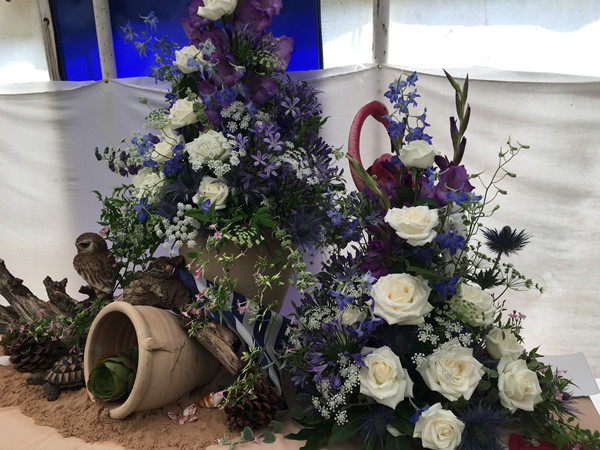 Floral exhibit by a flower club at Wilmslow Show 2019